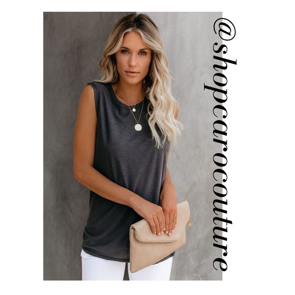 Comune Tops - RESTOCK!! Malibu Muscle Tank - CHARCOAL